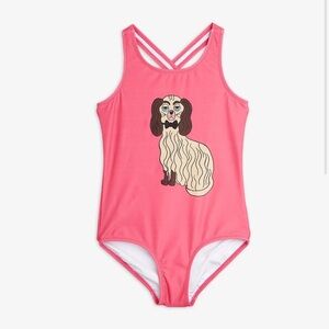 Mini Rodini Pink Dashing Dog UV Swimsuit size 5-7Y